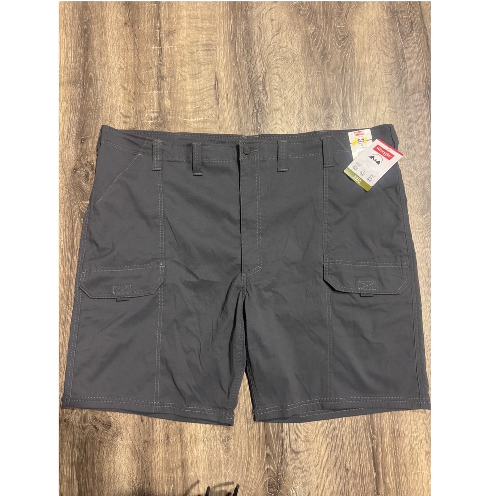 Wrangler Mens Hiker Shorts Gray Flex Waist UPF 30 Stretch Cargo NW972GR Size 48 - Picture 1 of 9